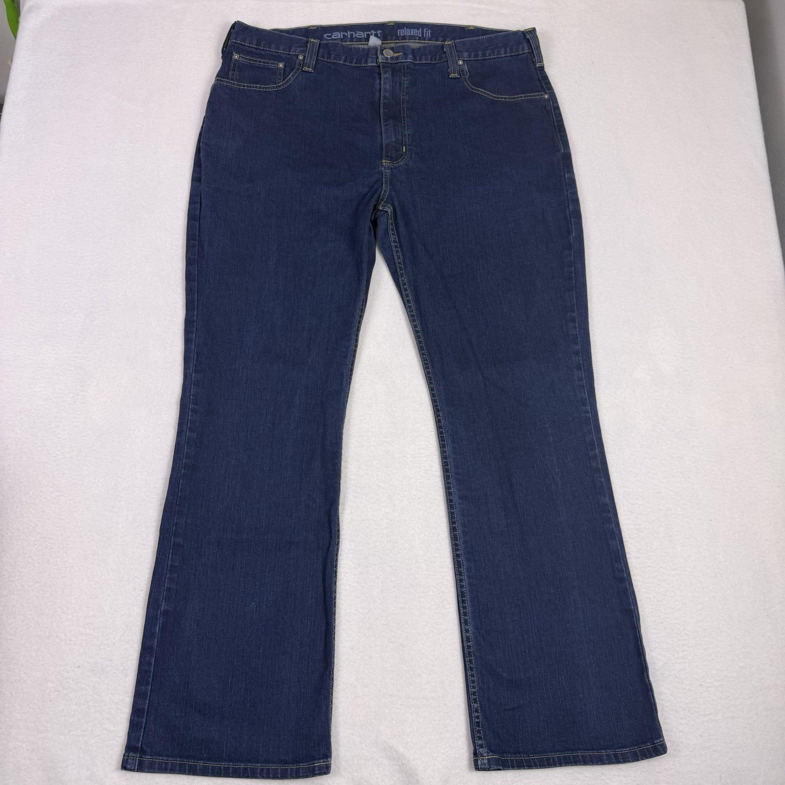 Carhartt Mens 40x32 Rugged Flex Relaxed Fit Bootcut Jeans Dark Indigo 102809
